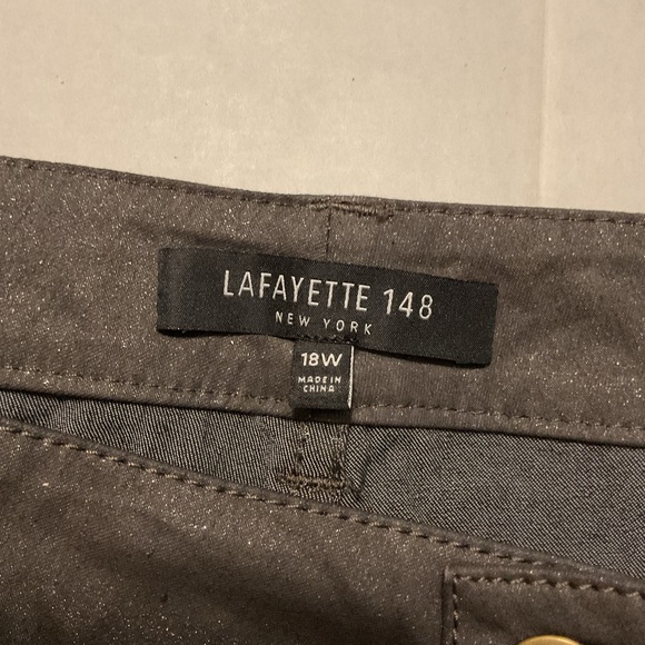 Lafayette 148 New York Shimmer Jeans Brown Straight Leg - Picture 9 of 12
